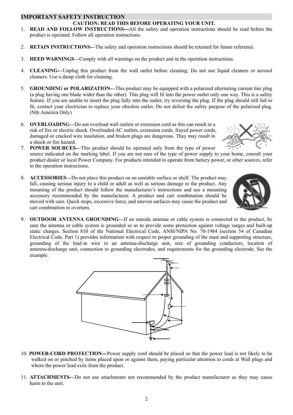 Important safety instruction | PYLE Audio PT-690A User Manual | Page 3 / 23