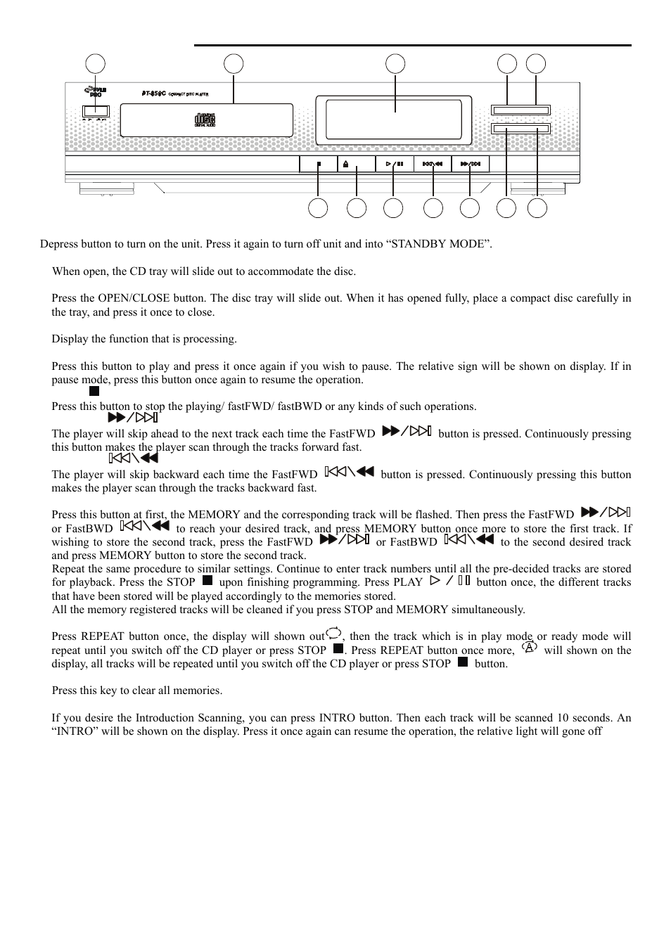 Panel information | PYLE Audio PYLE PRO PT658C User Manual | Page 2 / 3