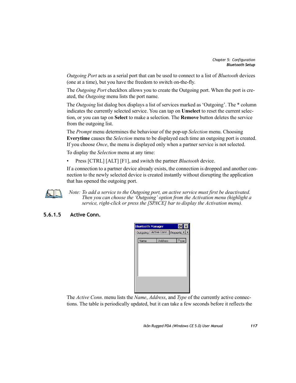 5 active conn, Active conn | PYLE Audio IKON RUGGED 7505-BTSDCMHC25 User Manual | Page 129 / 324