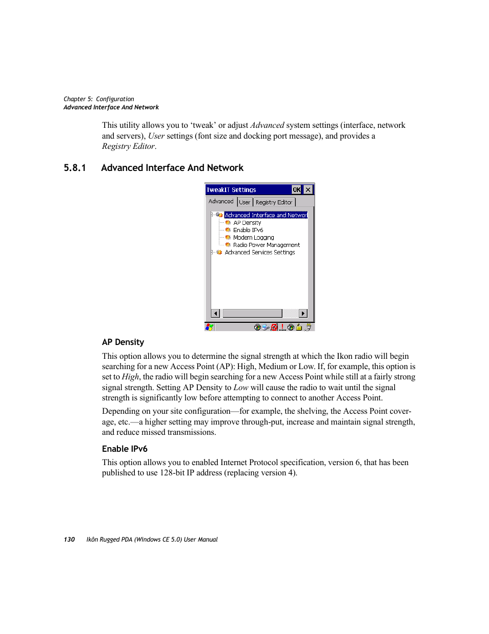 1 advanced interface and network, Advanced interface and network | PYLE Audio IKON RUGGED 7505-BTSDCMHC25 User Manual | Page 142 / 324