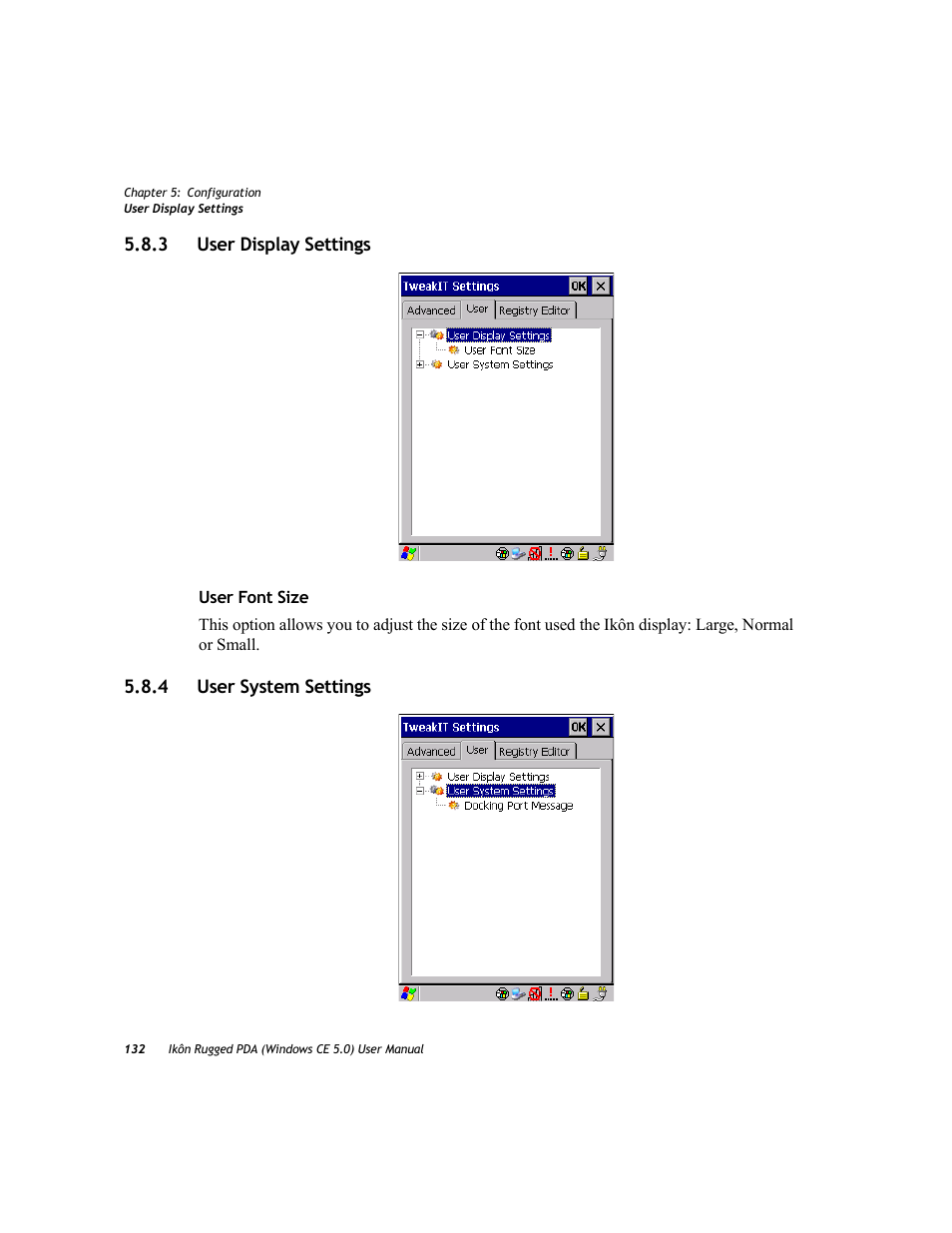 3 user display settings, 4 user system settings, User display settings | User system settings, 3 user display settings 5.8.4 user system settings | PYLE Audio IKON RUGGED 7505-BTSDCMHC25 User Manual | Page 144 / 324