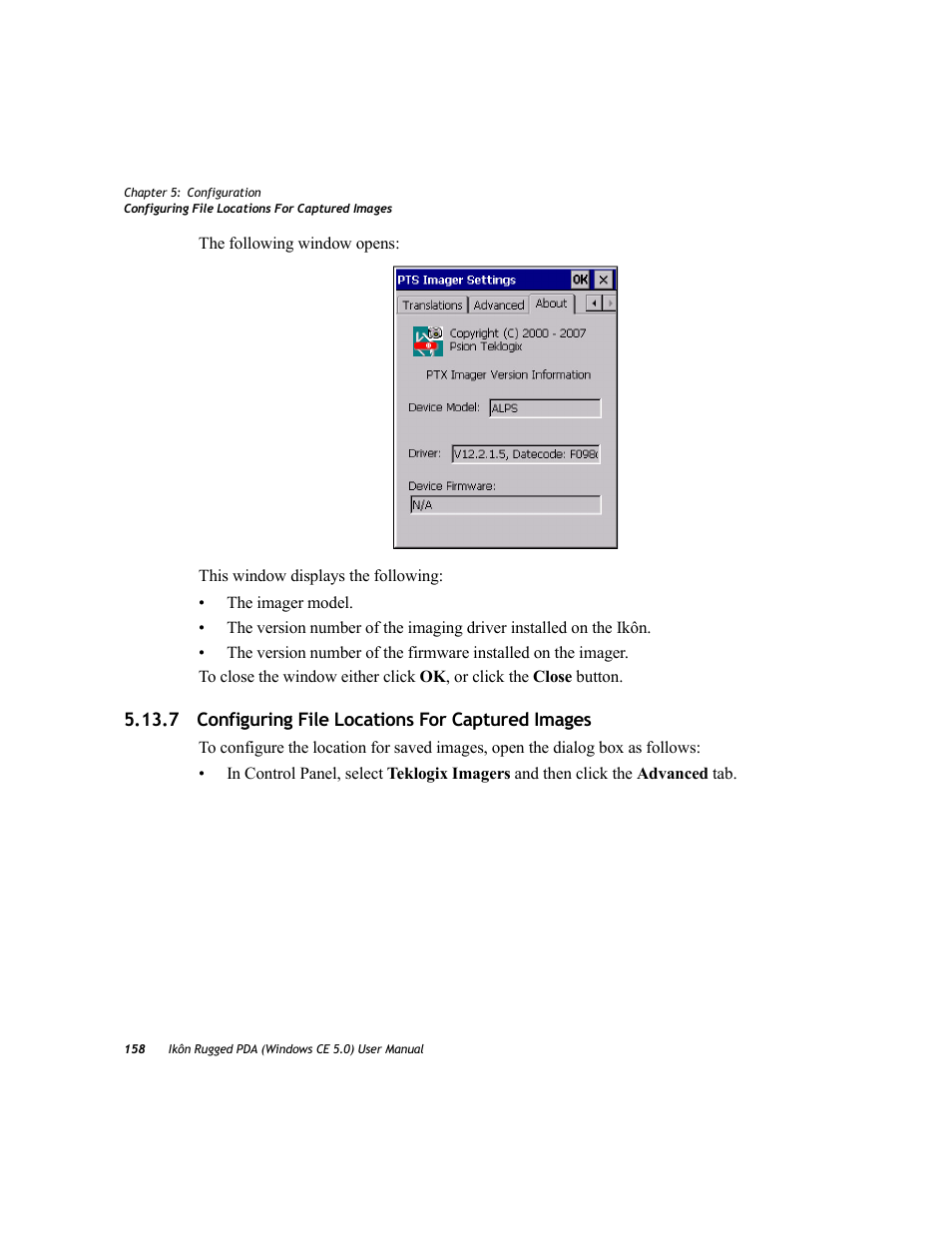 7 configuring file locations for captured images | PYLE Audio IKON RUGGED 7505-BTSDCMHC25 User Manual | Page 170 / 324