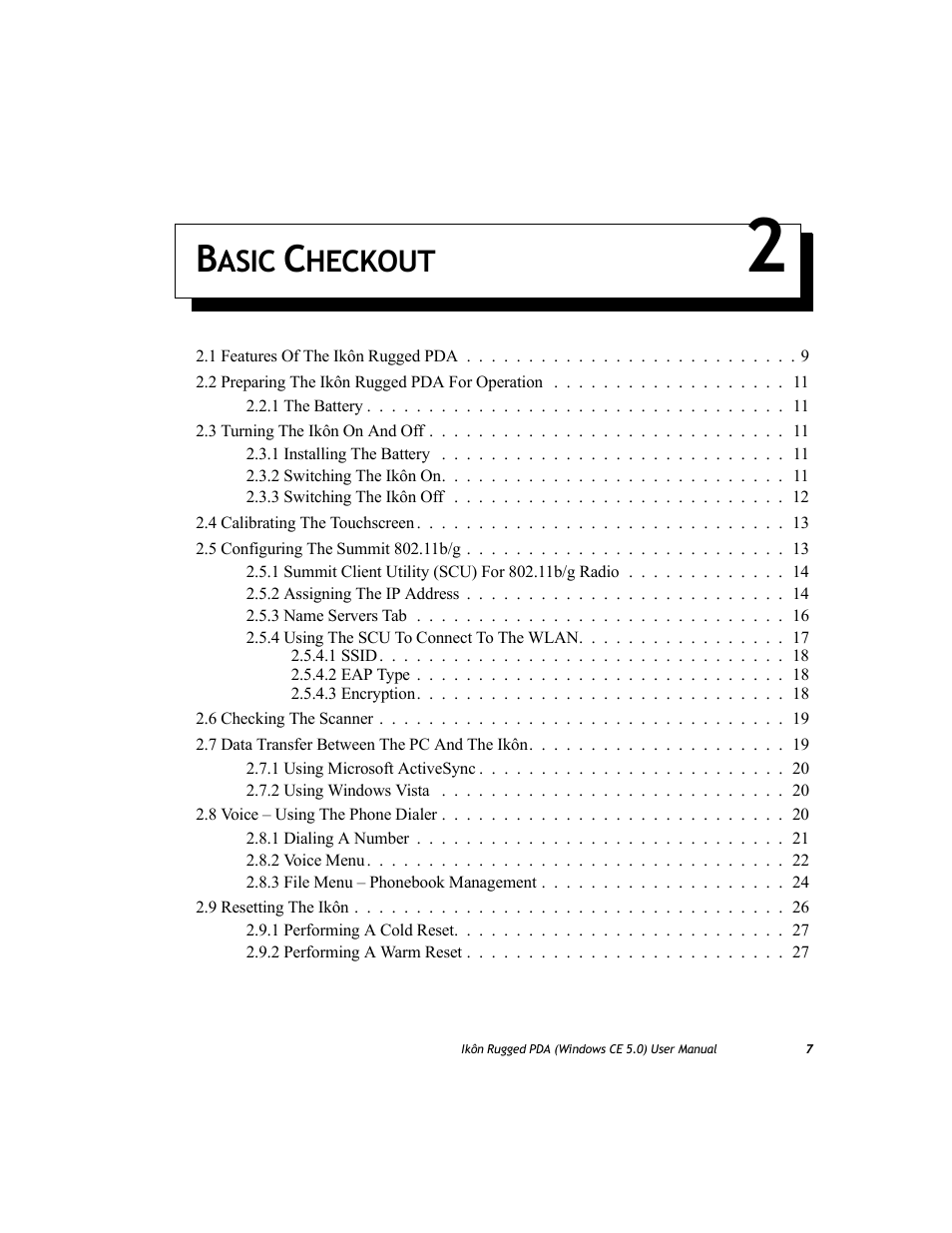 Basic checkout 2, Chapter 2: basic checkout, Asic | Heckout | PYLE Audio IKON RUGGED 7505-BTSDCMHC25 User Manual | Page 19 / 324