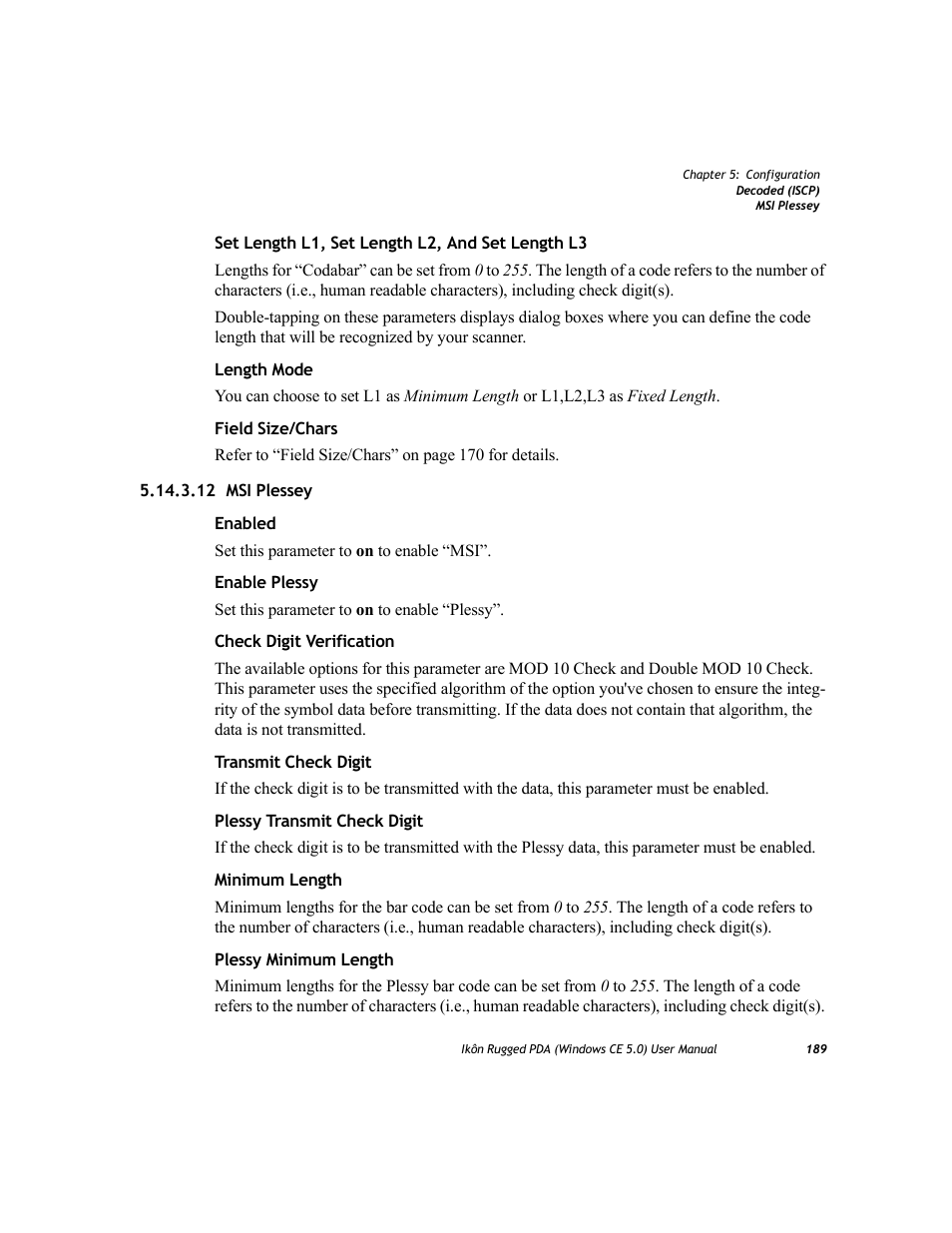 12 msi plessey | PYLE Audio IKON RUGGED 7505-BTSDCMHC25 User Manual | Page 201 / 324