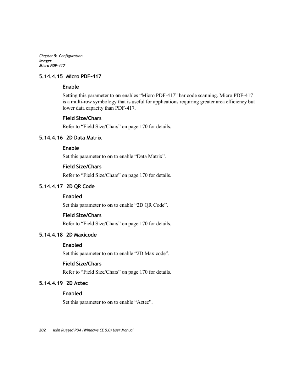 15 micro pdf-417, 16 2d data matrix, 17 2d qr code | 18 2d maxicode, 19 2d aztec | PYLE Audio IKON RUGGED 7505-BTSDCMHC25 User Manual | Page 214 / 324