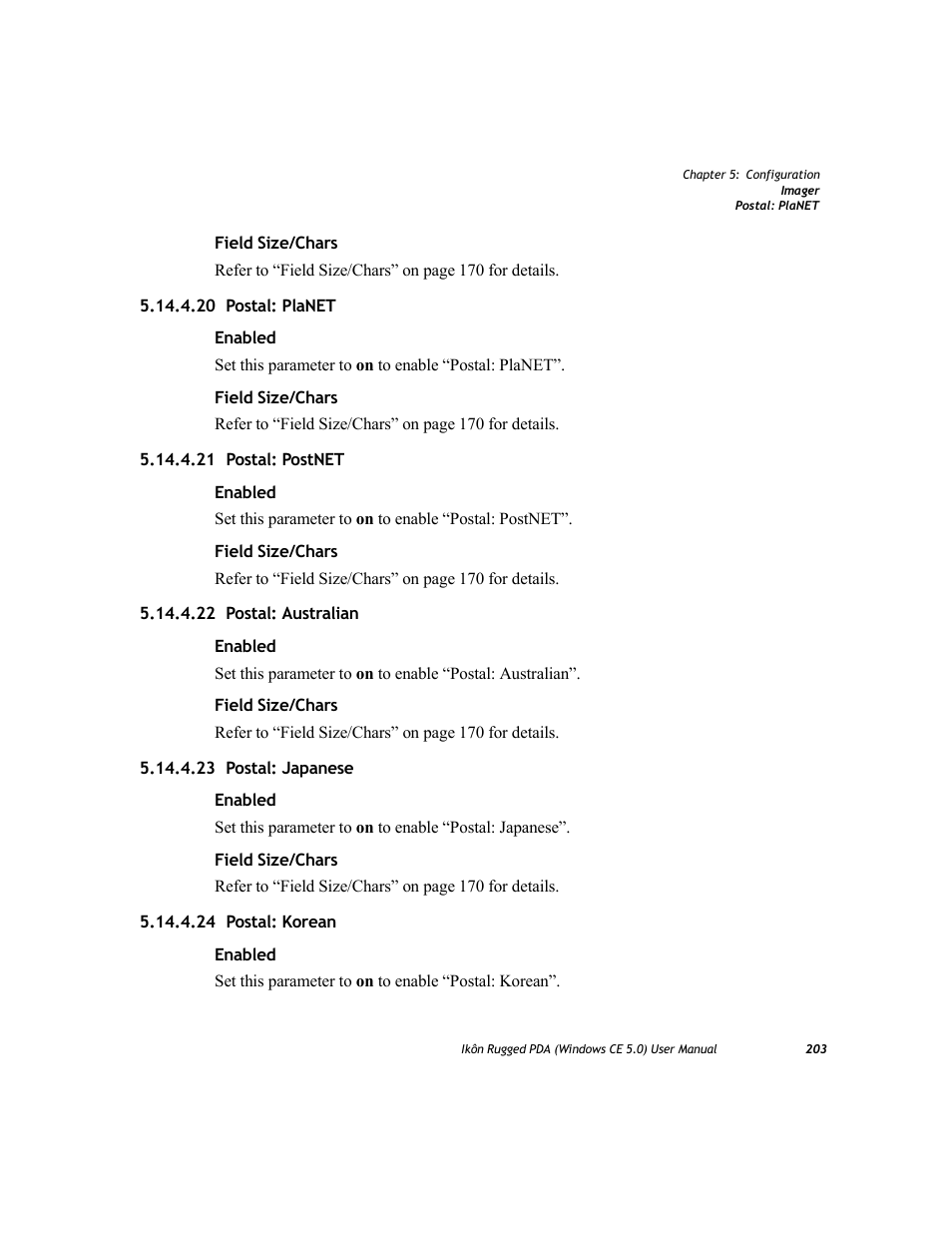 20 postal: planet, 21 postal: postnet, 22 postal: australian | 23 postal: japanese, 24 postal: korean | PYLE Audio IKON RUGGED 7505-BTSDCMHC25 User Manual | Page 215 / 324