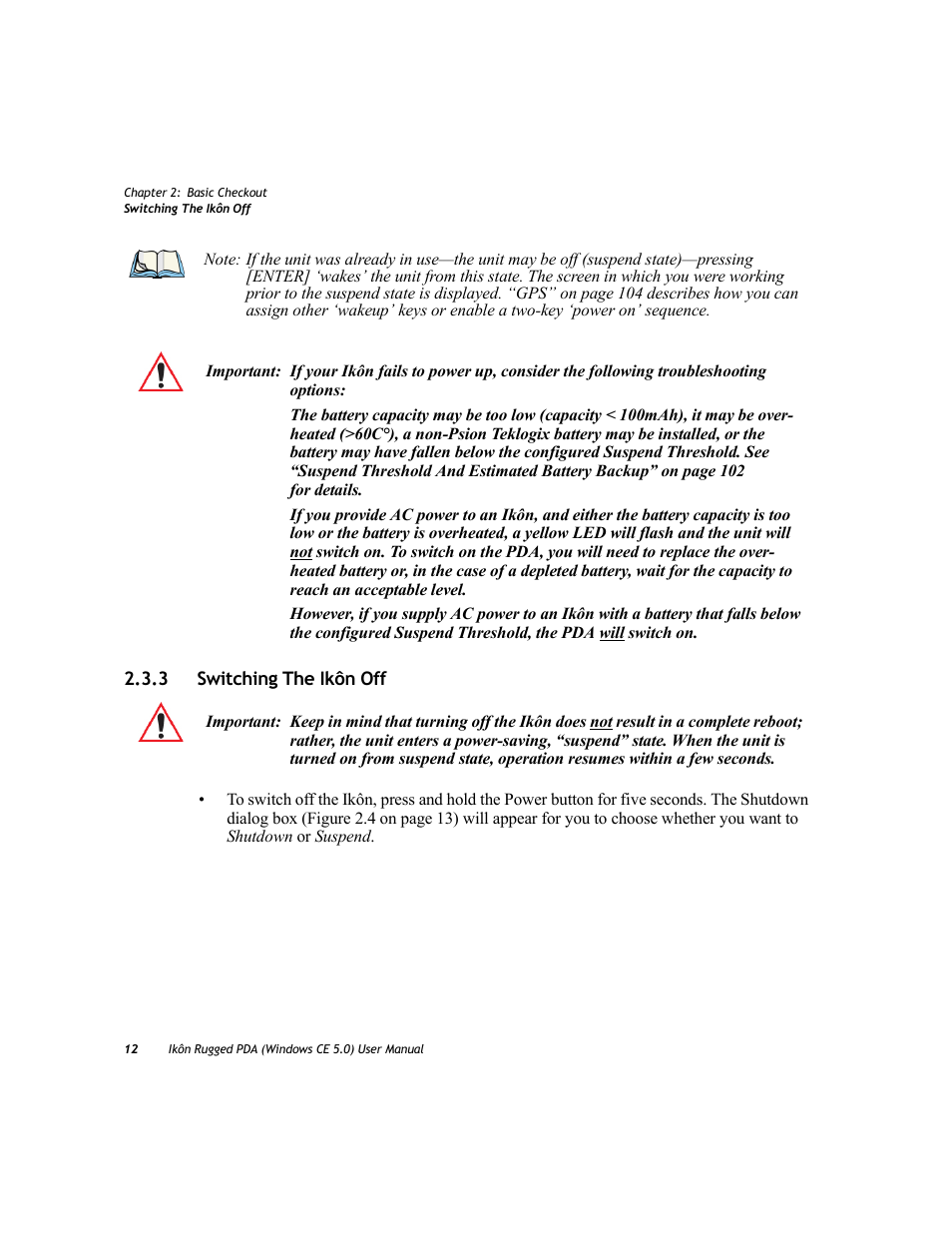 3 switching the ikôn off, Switching the ikôn off | PYLE Audio IKON RUGGED 7505-BTSDCMHC25 User Manual | Page 24 / 324