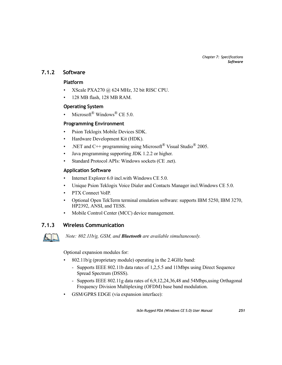 2 software, 3 wireless communication, Software | Wireless communication, 2 software 7.1.3 wireless communication | PYLE Audio IKON RUGGED 7505-BTSDCMHC25 User Manual | Page 263 / 324