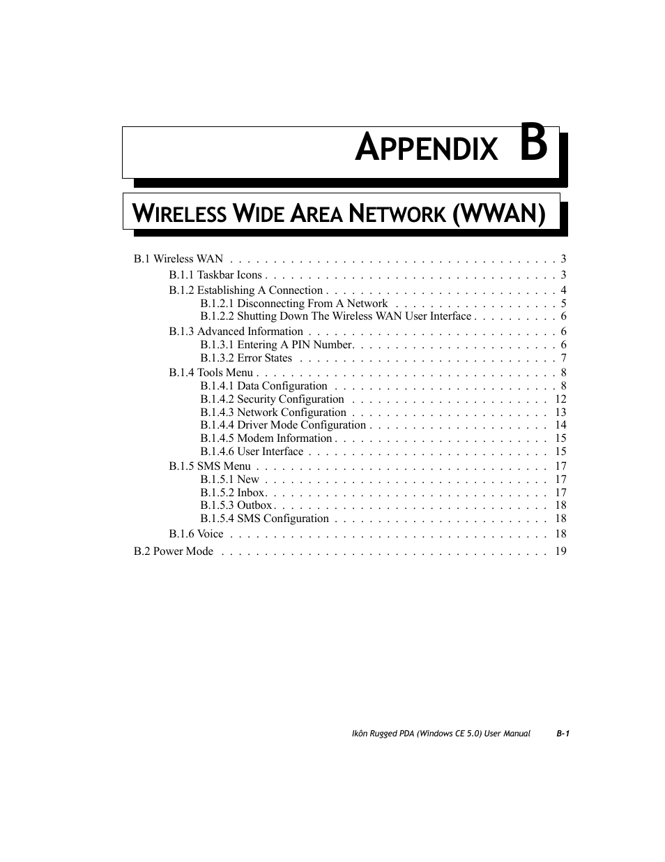 Appendix b: wireless wide area network (wwan), Ppendix, Wwan) | Ireless, Etwork | PYLE Audio IKON RUGGED 7505-BTSDCMHC25 User Manual | Page 281 / 324