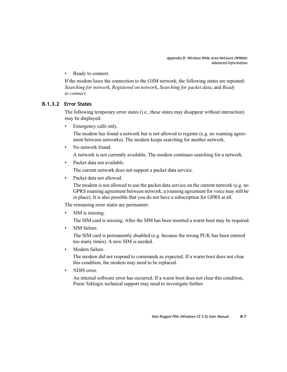 B.1.3.2 error states | PYLE Audio IKON RUGGED 7505-BTSDCMHC25 User Manual | Page 287 / 324