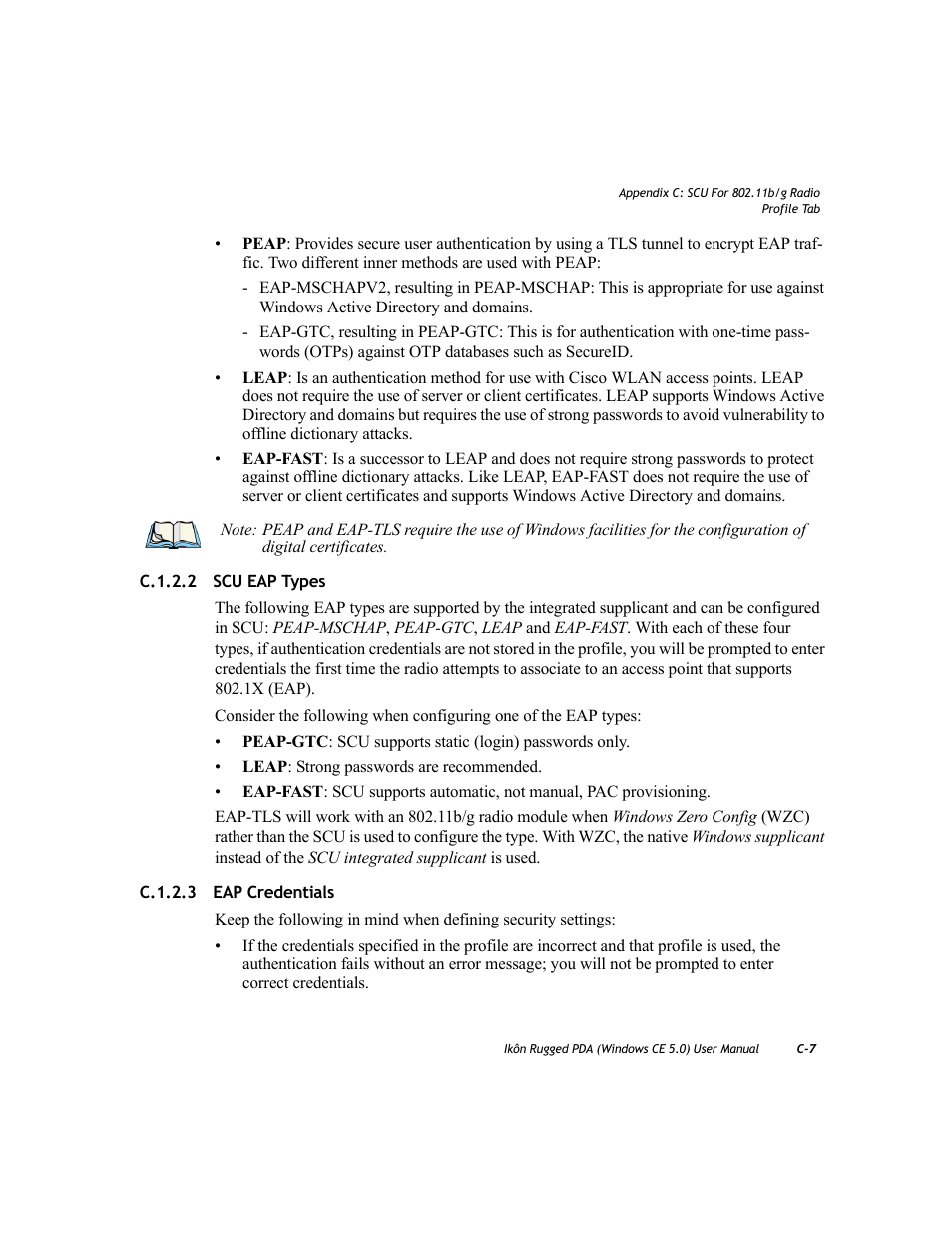 C.1.2.2 scu eap types, C.1.2.3 eap credentials, Eap cre | PYLE Audio IKON RUGGED 7505-BTSDCMHC25 User Manual | Page 307 / 324