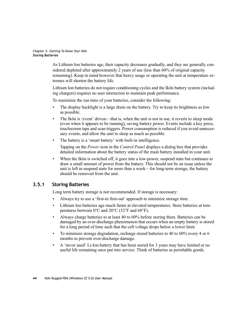 1 storing batteries, Storing batteries | PYLE Audio IKON RUGGED 7505-BTSDCMHC25 User Manual | Page 56 / 324