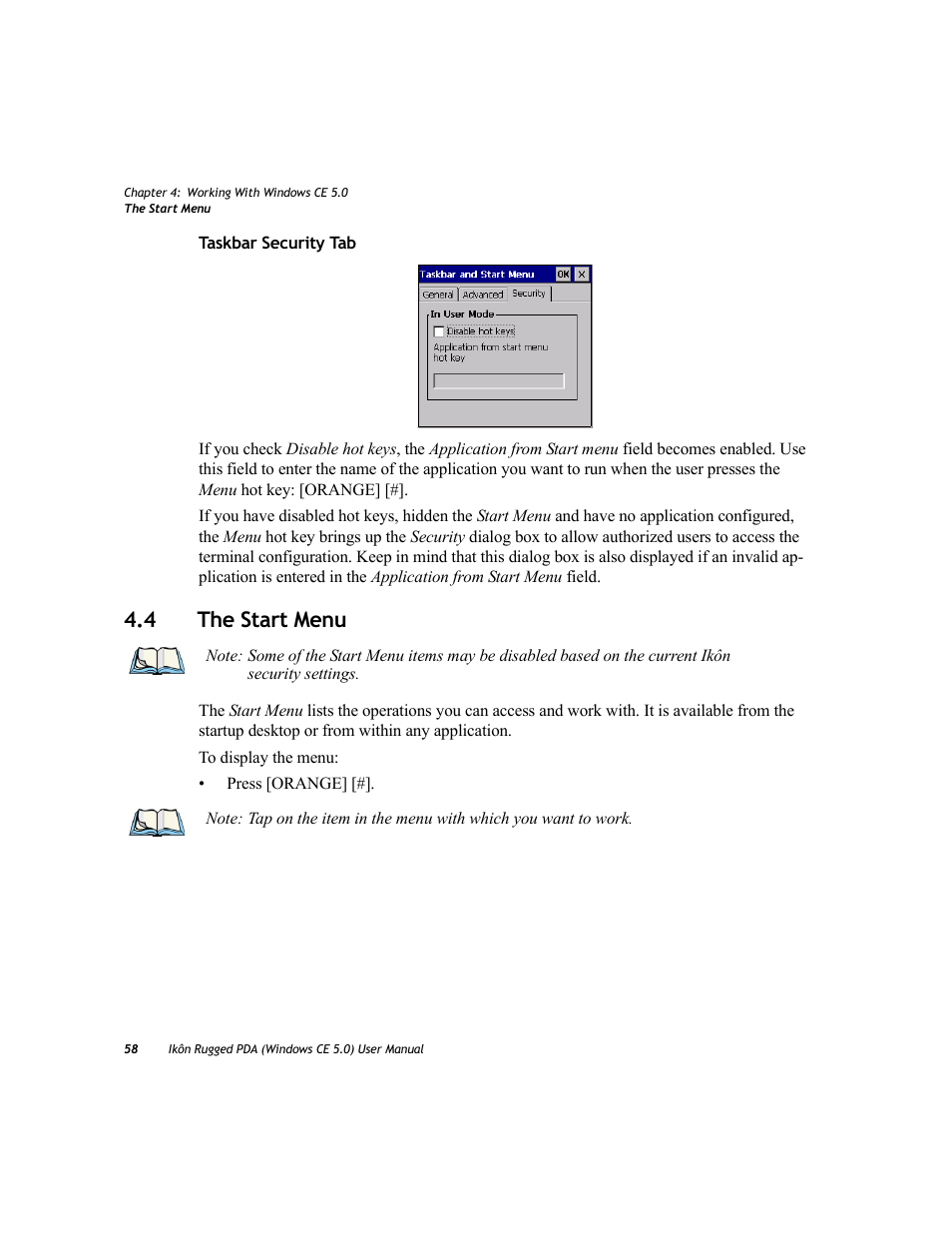 4 the start menu, The start menu | PYLE Audio IKON RUGGED 7505-BTSDCMHC25 User Manual | Page 70 / 324