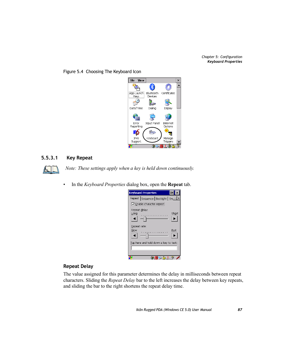 1 key repeat, Key repeat | PYLE Audio IKON RUGGED 7505-BTSDCMHC25 User Manual | Page 99 / 324