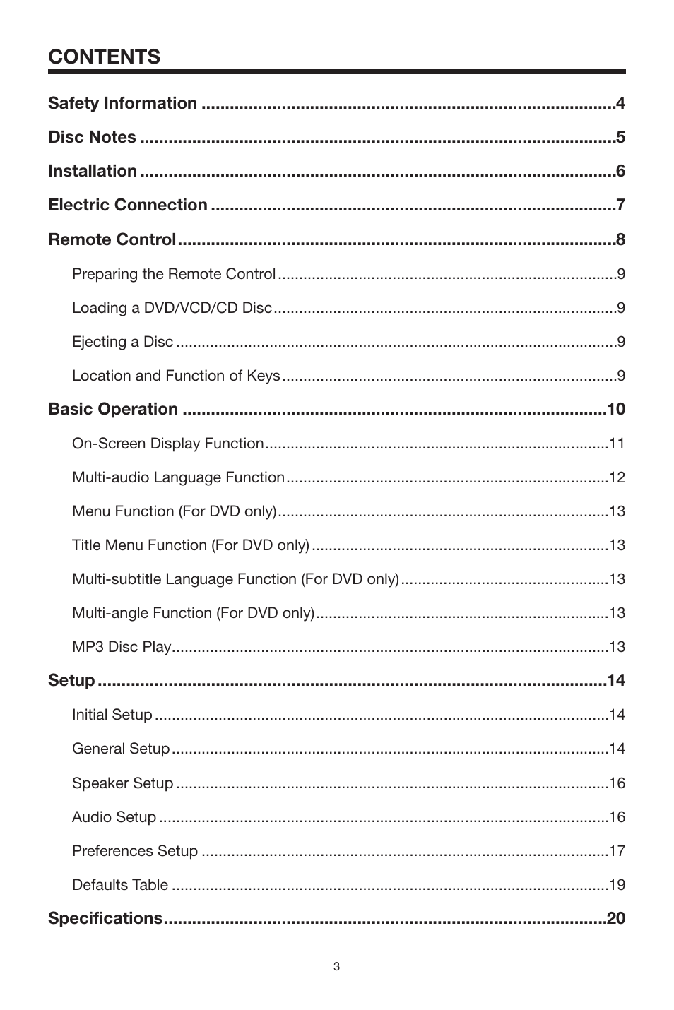 PYLE Audio PLDVD130 User Manual | Page 3 / 20