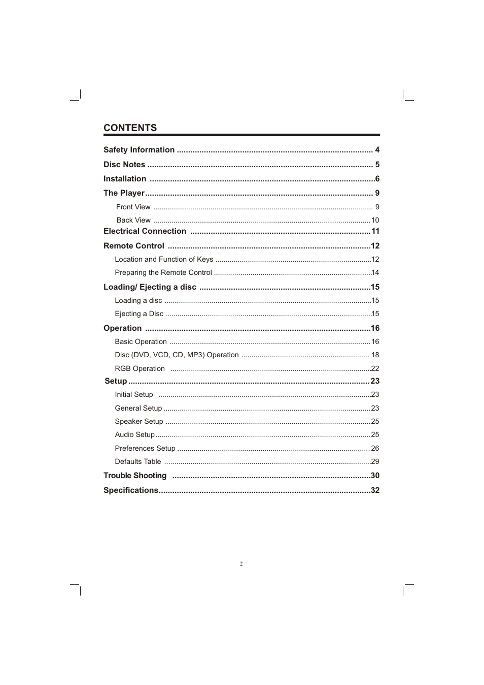 PYLE Audio PLDVD65IN User Manual | Page 2 / 33