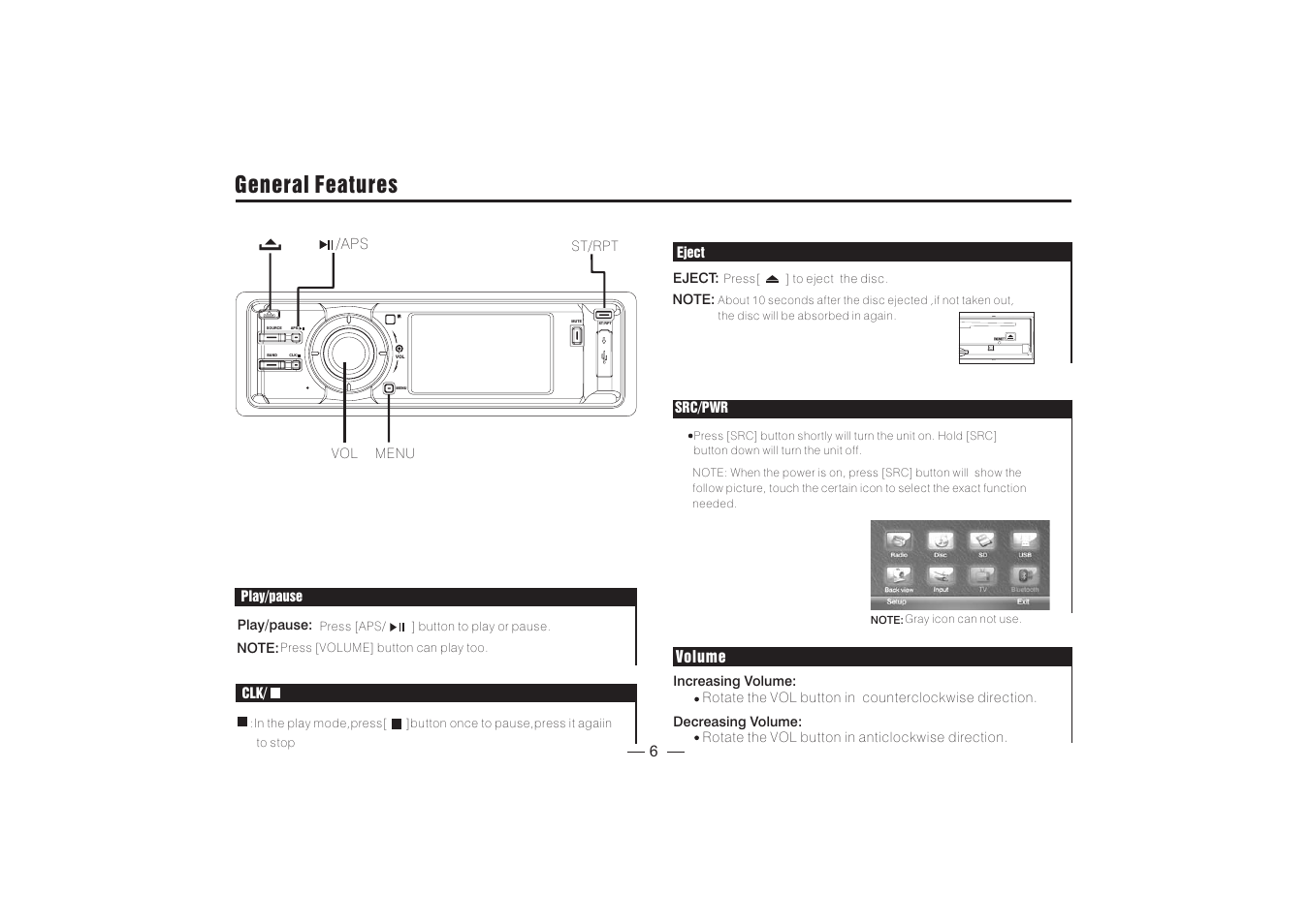 General features | PYLE Audio PLD3MU User Manual | Page 7 / 18