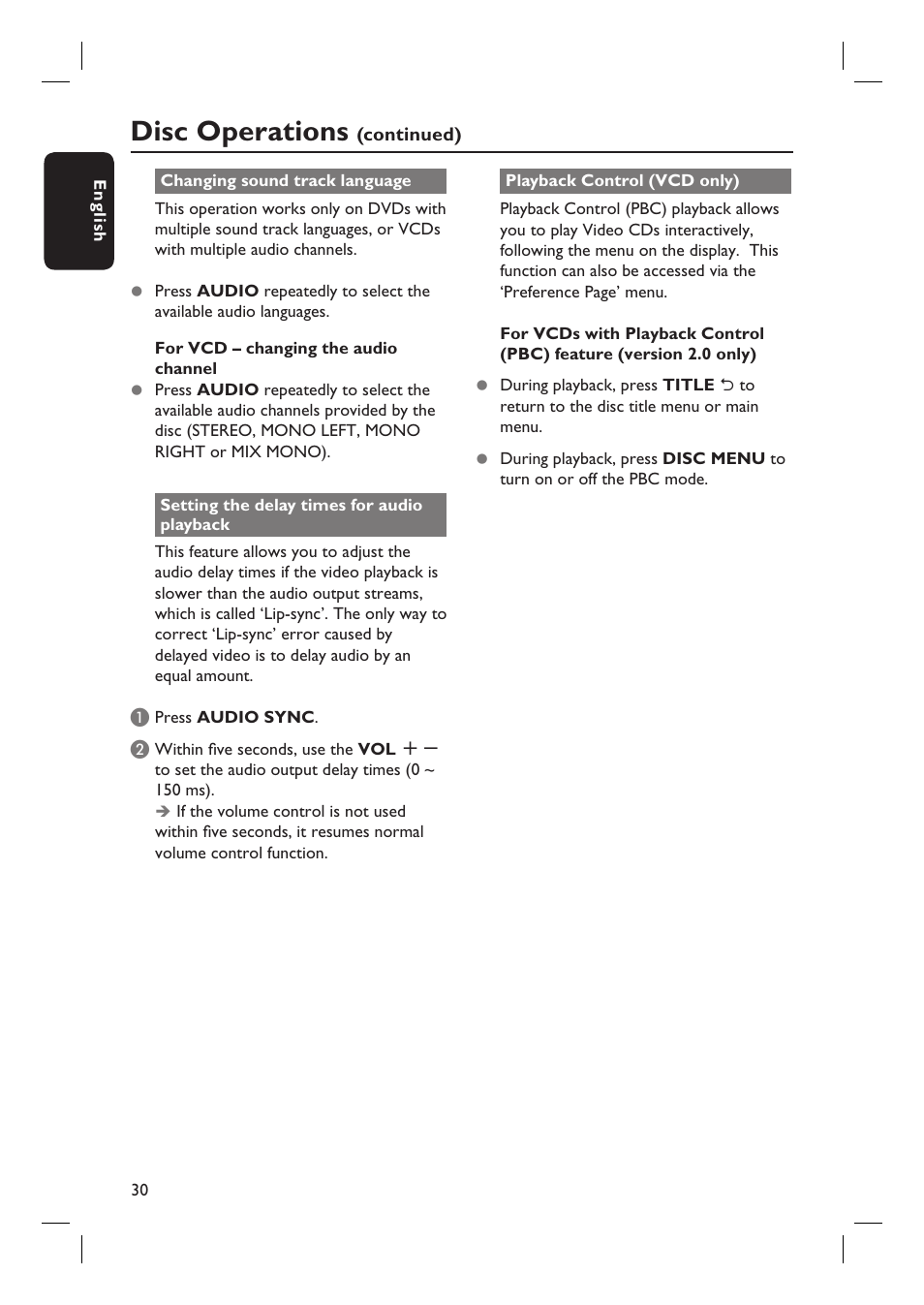 Disc operations | PYLE Audio HTS8100 User Manual | Page 30 / 55