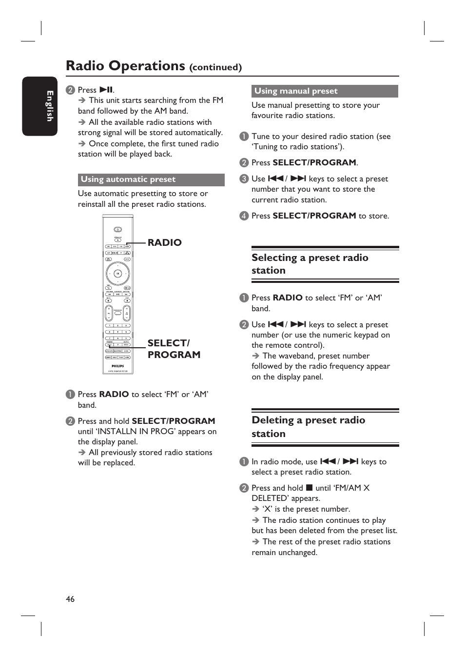 Radio operations | PYLE Audio HTS8100 User Manual | Page 46 / 55