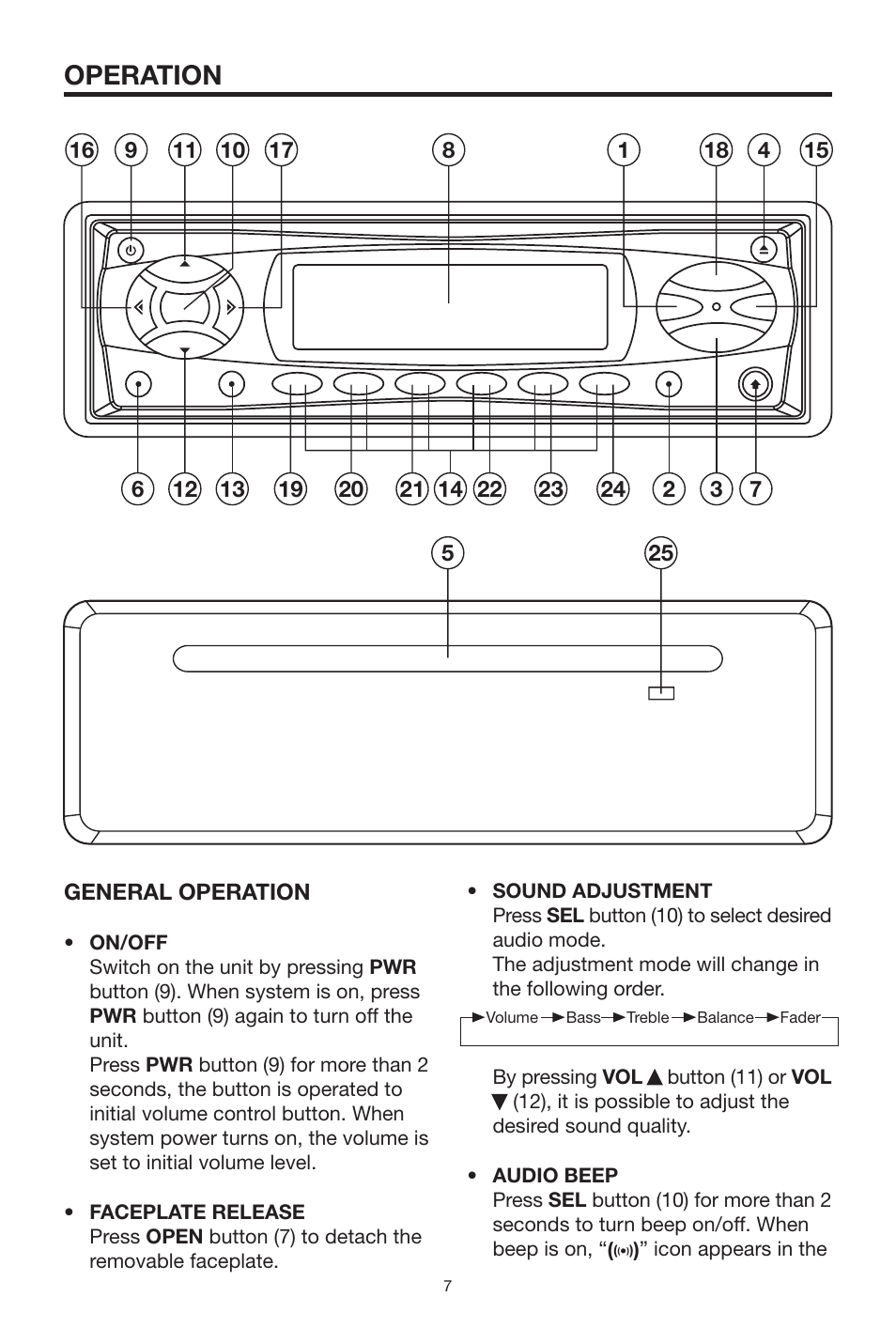 Operation | PYLE Audio PLCD15MR User Manual | Page 7 / 14