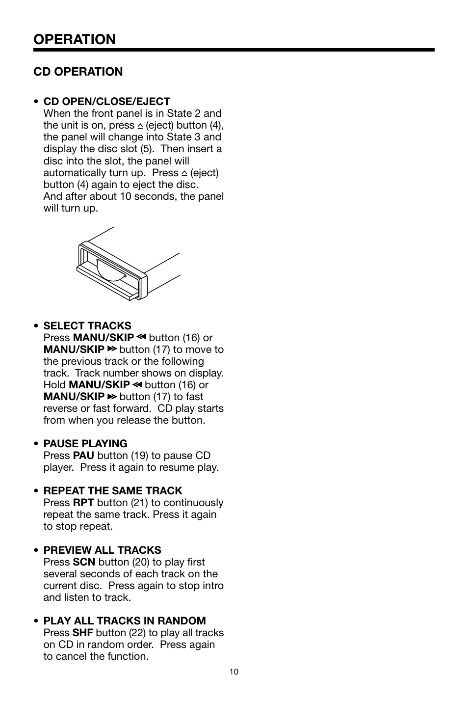 Operation | PYLE Audio PLCD69MP User Manual | Page 10 / 16