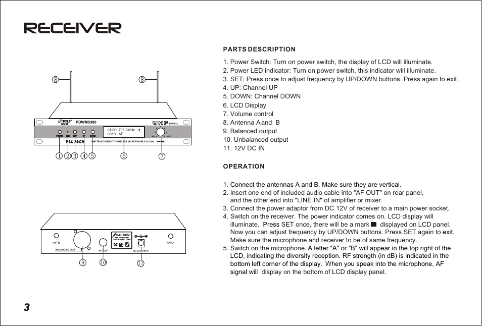 Т³гж 4 | PYLE Audio PDWM5300 User Manual | Page 4 / 7