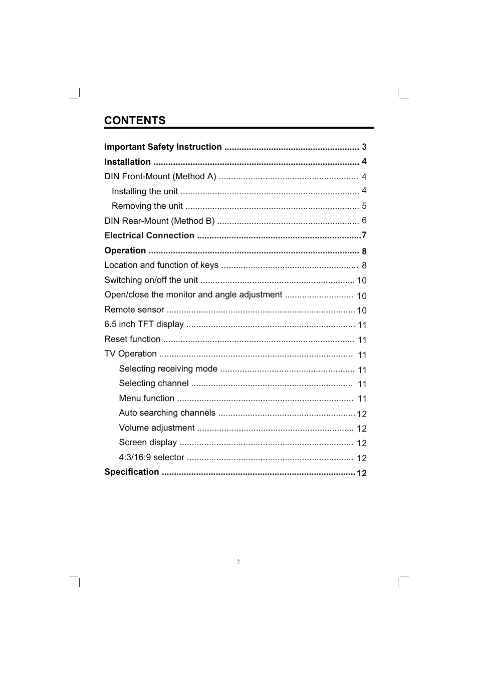 PYLE Audio PLTV165 User Manual | Page 2 / 13