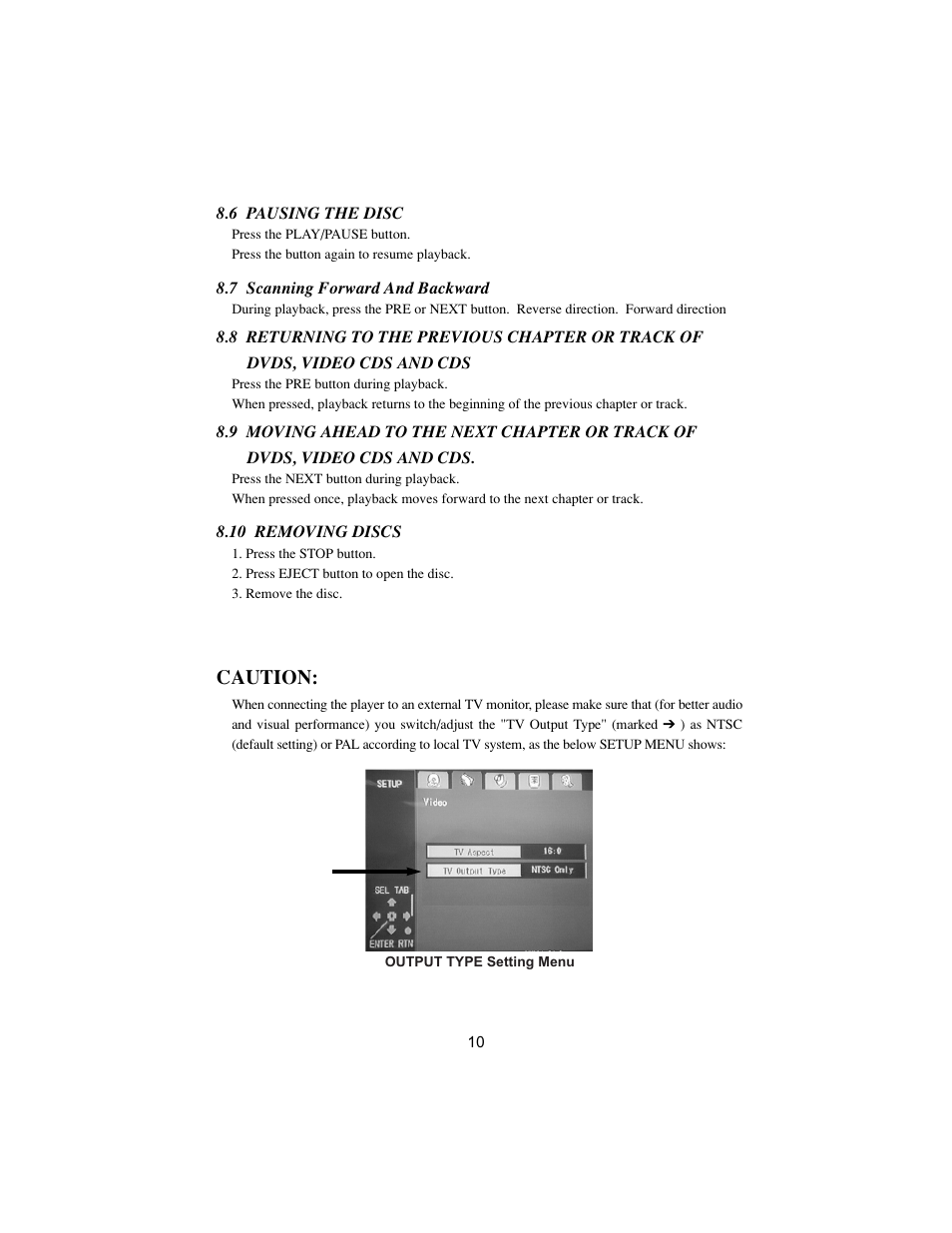 Caution | PYLE Audio DVD User Manual | Page 10 / 15