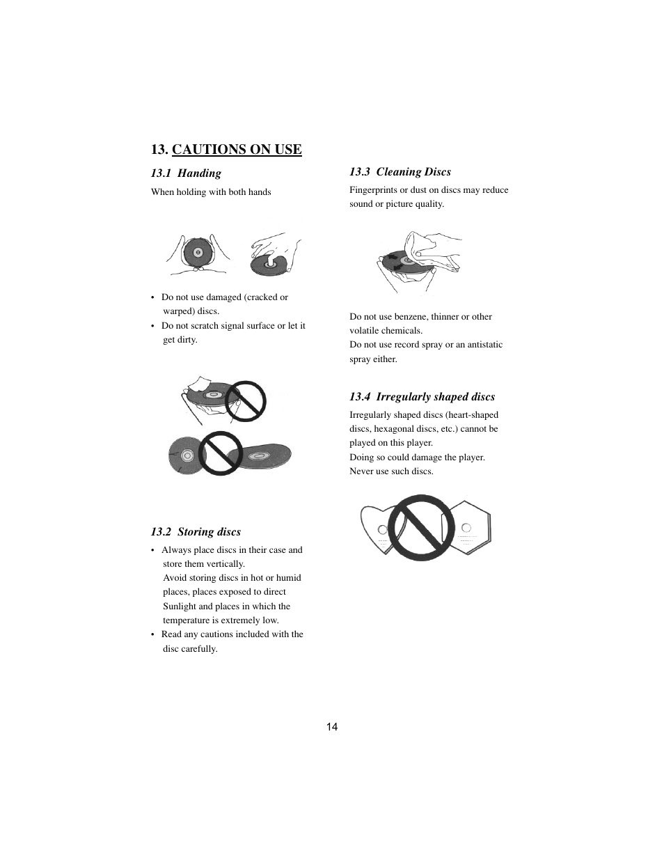 Cautions on use | PYLE Audio DVD User Manual | Page 14 / 15