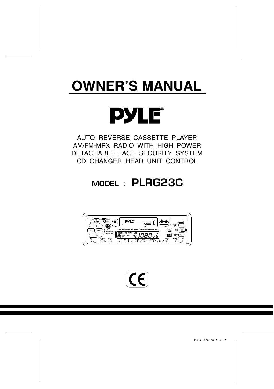 PYLE Audio PLRG23C User Manual | 4 pages