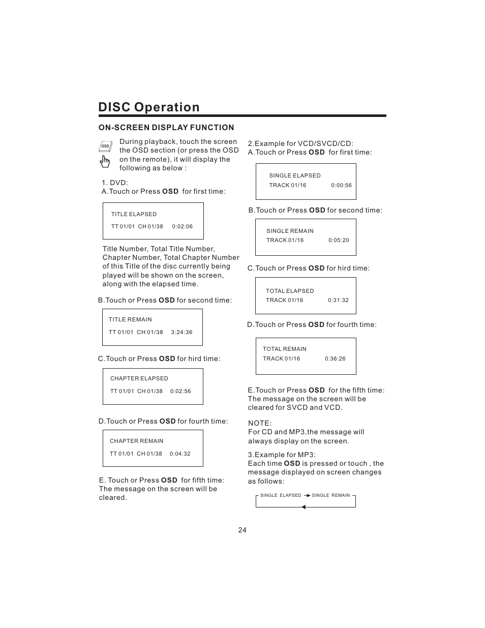 Disc operation | PYLE Audio PLD43MU User Manual | Page 25 / 35