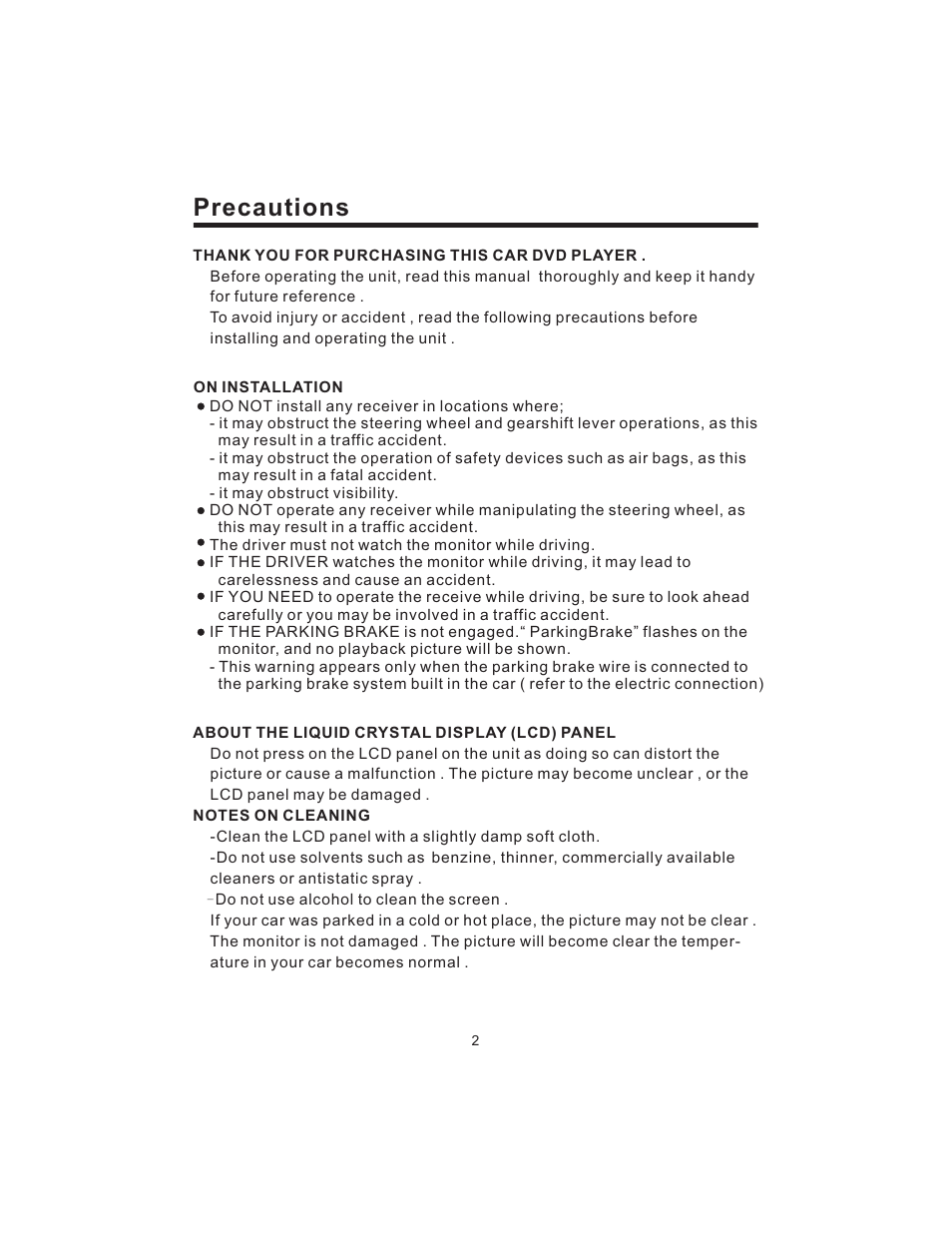 Precautions | PYLE Audio PLD43MU User Manual | Page 3 / 35