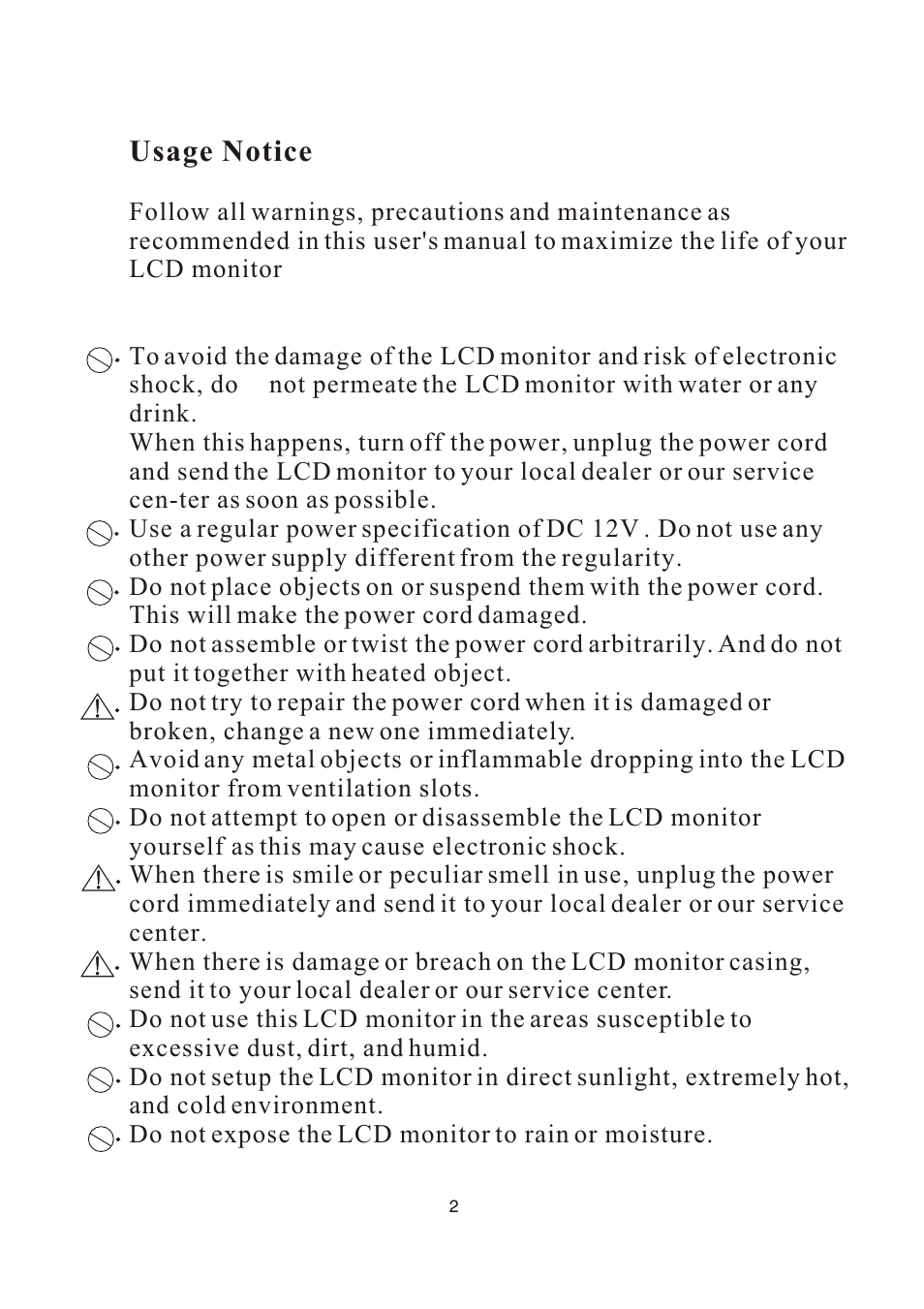 Usage notice | PYLE Audio PLVW1550IR User Manual | Page 3 / 11