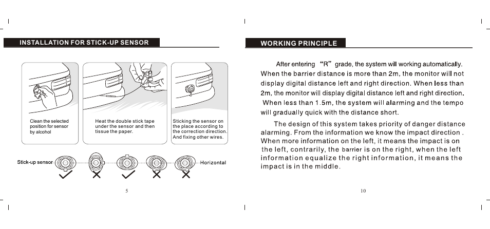 Т³гж 6, Working principle | PYLE Audio Parking Sensor System PLPSE8WL User Manual | Page 6 / 8