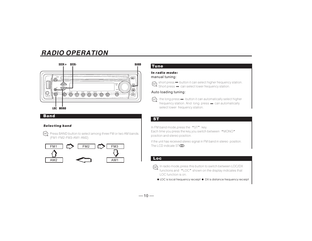 Band, Tune | PYLE Audio PLCDUSMP74 User Manual | Page 11 / 16