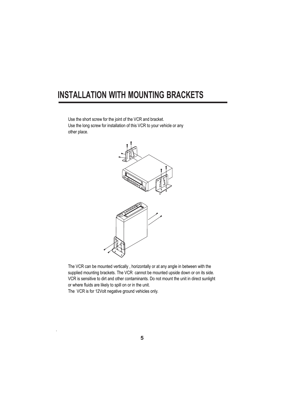 Installation with mounting brackets | PYLE Audio PLTVCP85 User Manual | Page 6 / 18