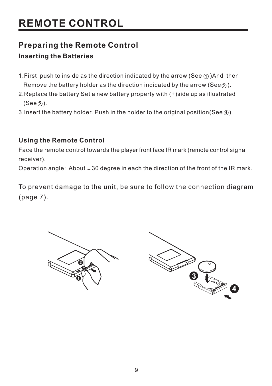 Remote control, Preparing the remote control | PYLE Audio PLD193T User Manual | Page 10 / 24