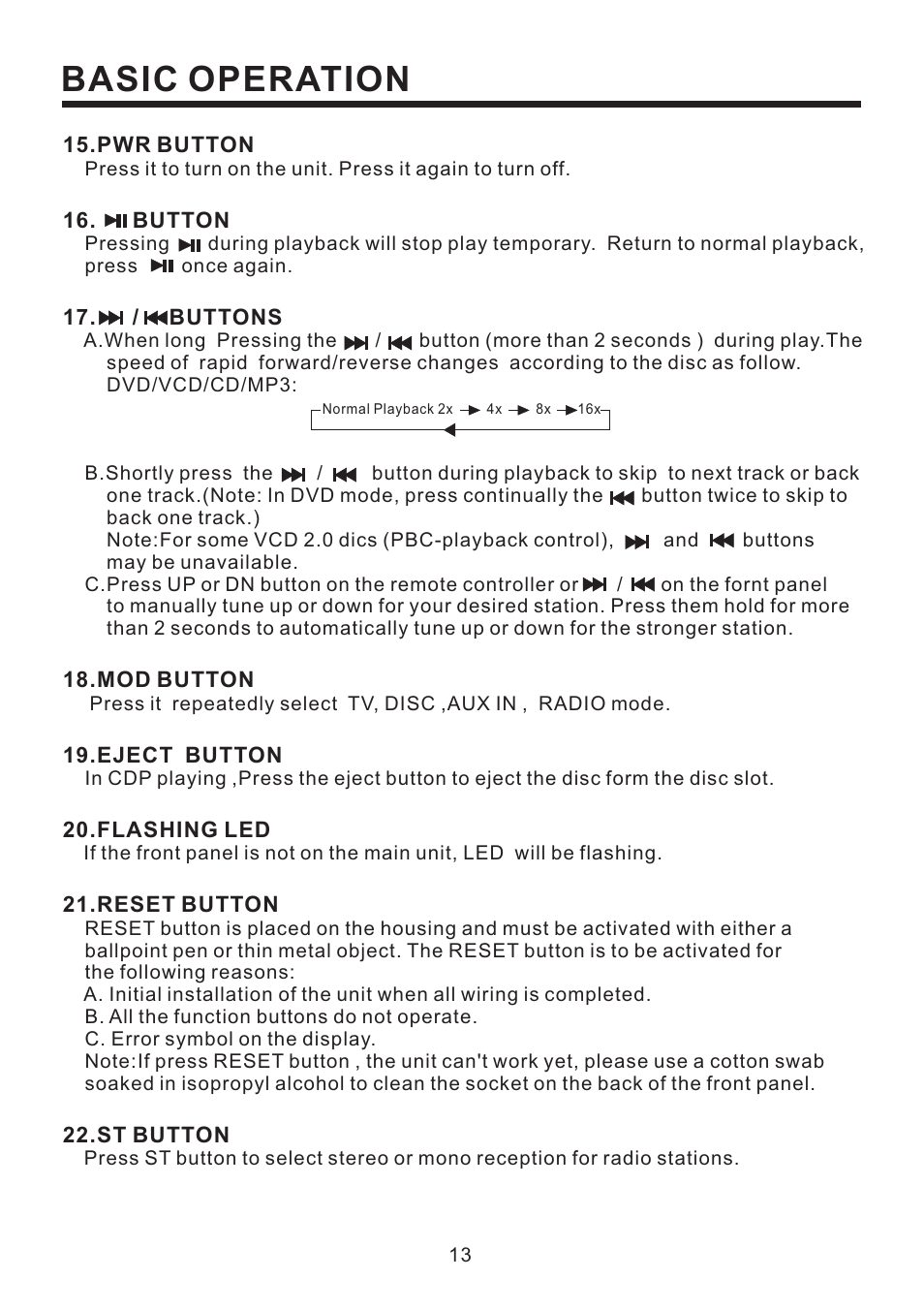 Basic operation | PYLE Audio PLD193T User Manual | Page 14 / 24