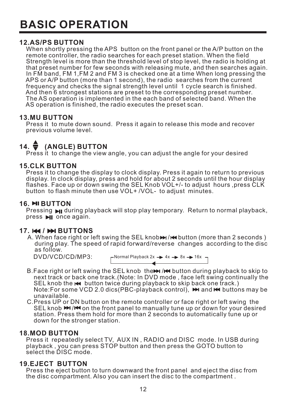 Basic operation | PYLE Audio PLD53MUT User Manual | Page 13 / 24