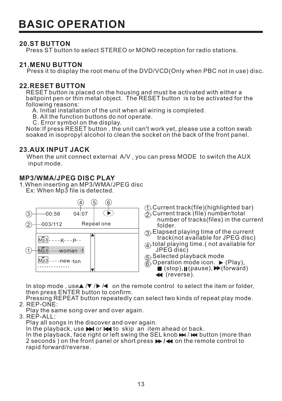 Basic operation | PYLE Audio PLD53MUT User Manual | Page 14 / 24