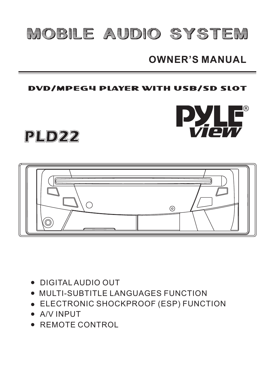 PYLE Audio Mobile Audio System PLD22 User Manual | 22 pages