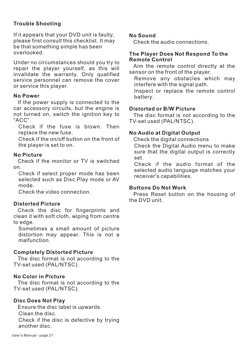 PYLE Audio Mobile Audio System PLD22 User Manual | Page 22 / 22