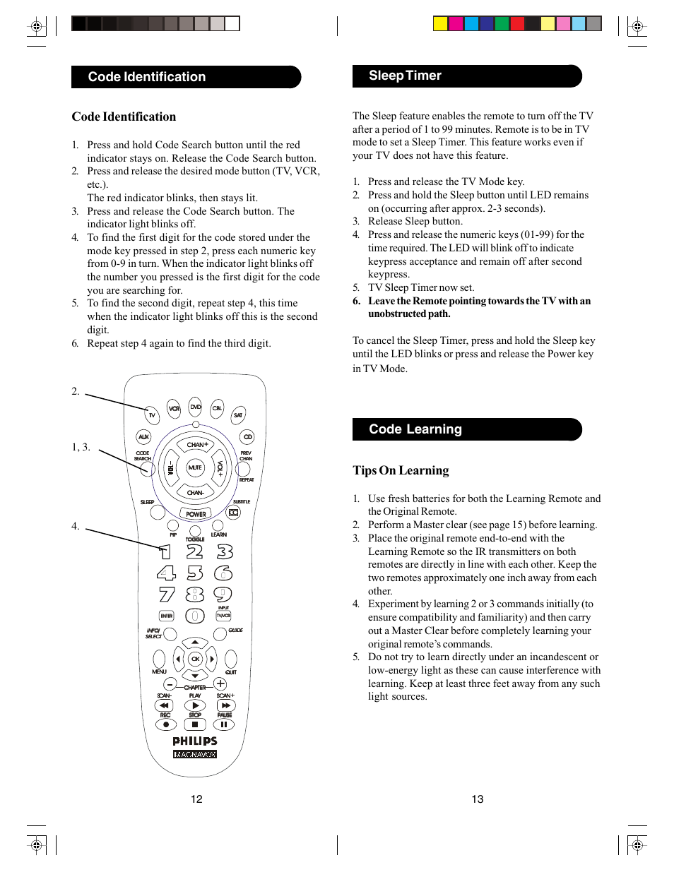 Tips on learning, Code learning sleep timer, Code identification | PYLE Audio PM725 User Manual | Page 7 / 13