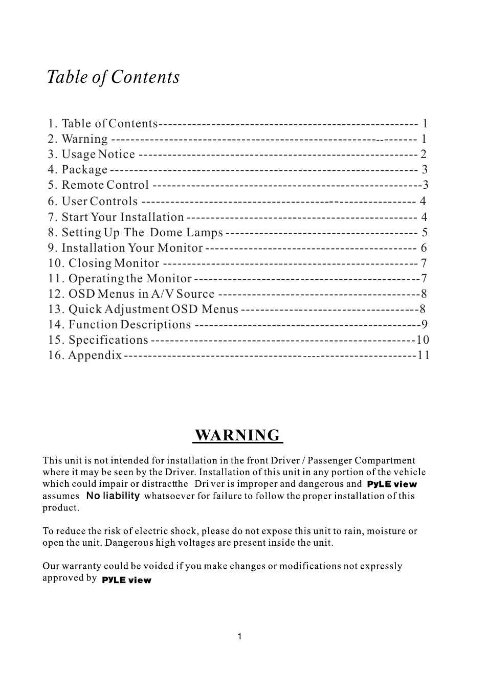 PYLE Audio PLVW1040R User Manual | Page 2 / 12