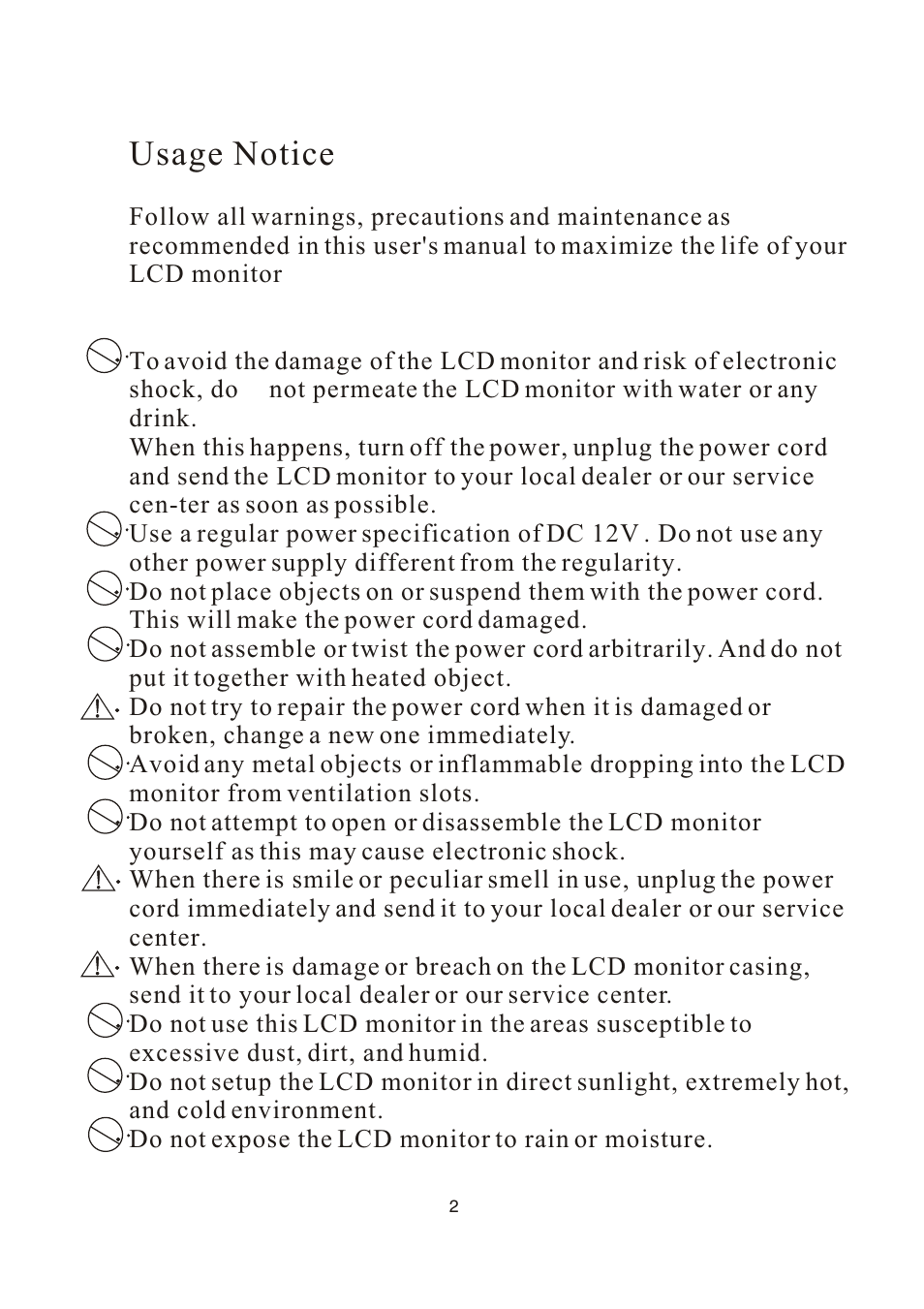 Usage notice | PYLE Audio PLVW1040R User Manual | Page 3 / 12