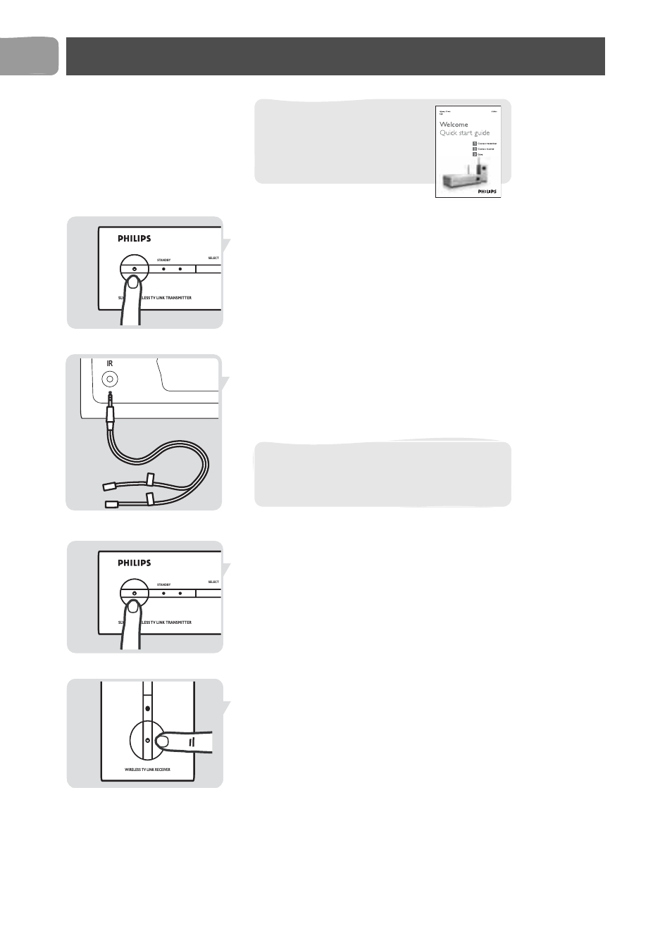 Installation, 1 switch off the transmitter (a), 4 switch on the transmitter (a) | 6 go to tv2, 7 switch on tv2, 8 switch on the receiver (b), 9 select the correct scart input on tv2, Install the remote control blaster cord | PYLE Audio SLV5400 User Manual | Page 6 / 15