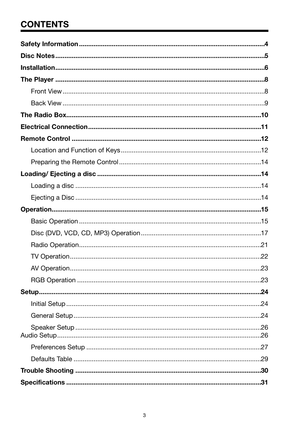 PYLE Audio PLTVRDIN65 User Manual | Page 3 / 32