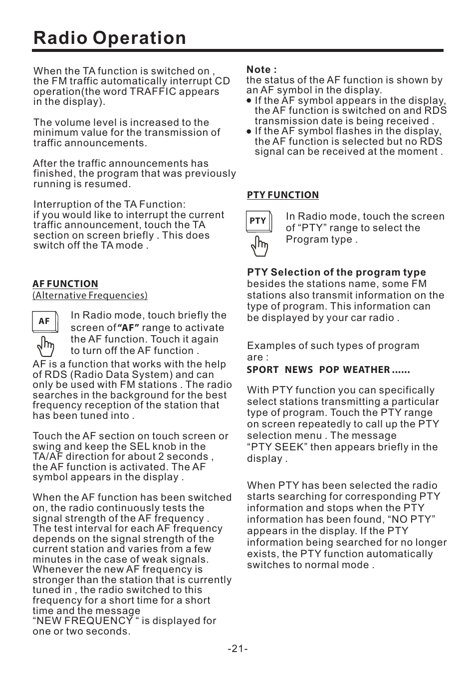 Radio operation | PYLE Audio PLD71MU User Manual | Page 22 / 38