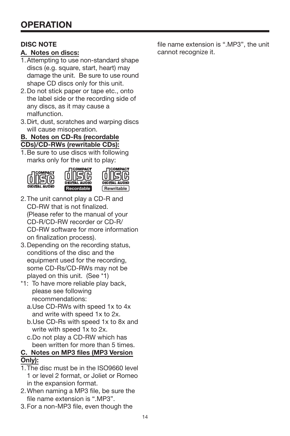 Operation | PYLE Audio PYLE Hydra Series PLCD11MRKT User Manual | Page 14 / 16