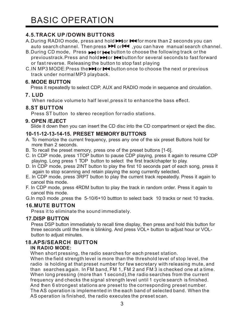 Basic operation | PYLE Audio PLCD80M User Manual | Page 4 / 12